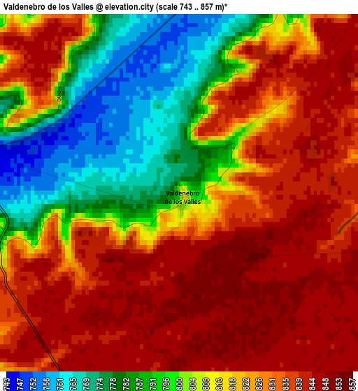 Valdenebro de los Valles elevation map