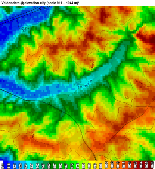 Valdenebro elevation map