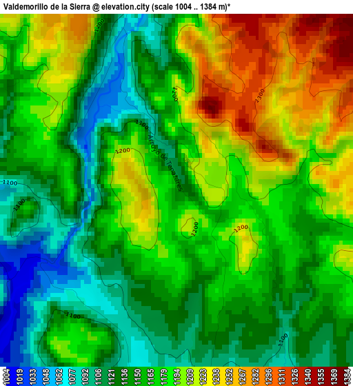 Valdemorillo de la Sierra elevation map