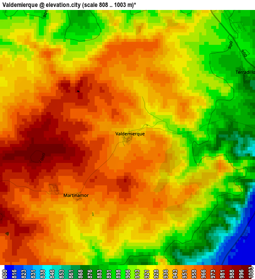 Valdemierque elevation map