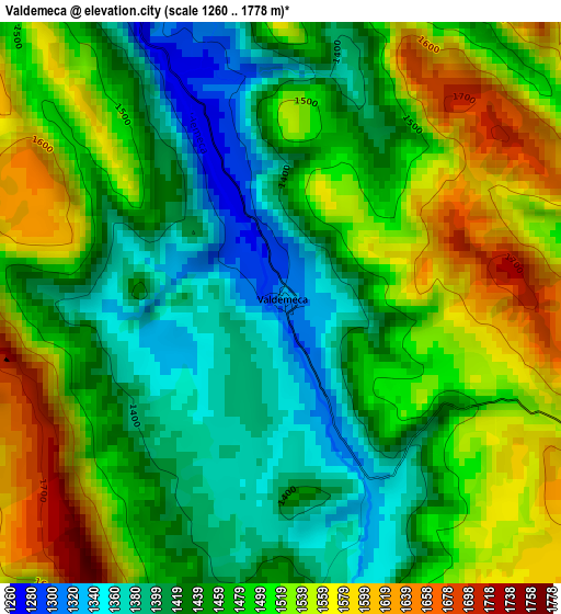 Valdemeca elevation map