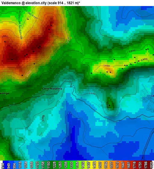 Valdemanco elevation map