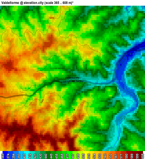 Valdeltormo elevation map