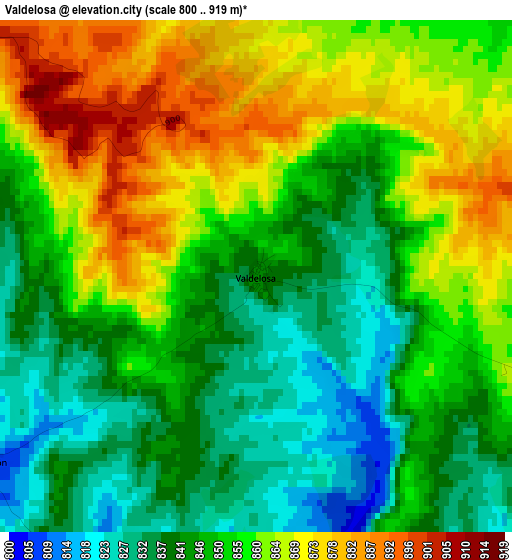 Valdelosa elevation map