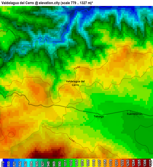 Valdelagua del Cerro elevation map