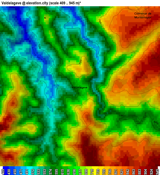 Valdelageve elevation map