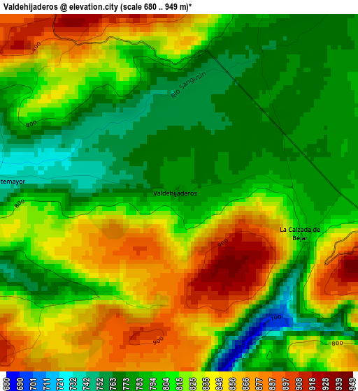 Valdehijaderos elevation map