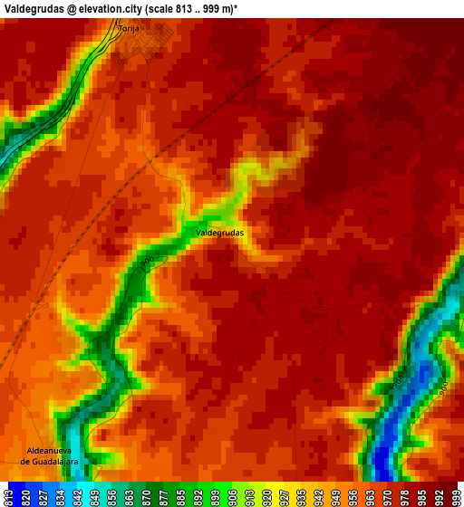 Valdegrudas elevation map