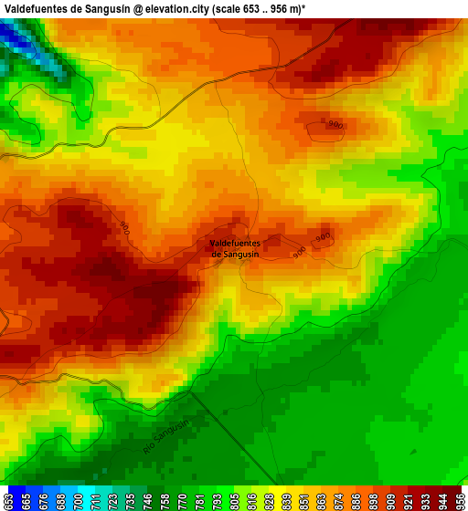 Valdefuentes de Sangusín elevation map