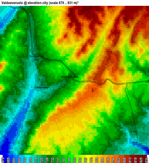 Valdeaveruelo elevation map