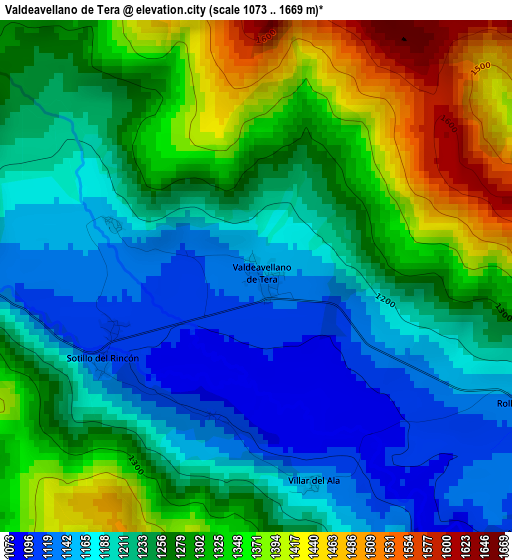 Valdeavellano de Tera elevation map