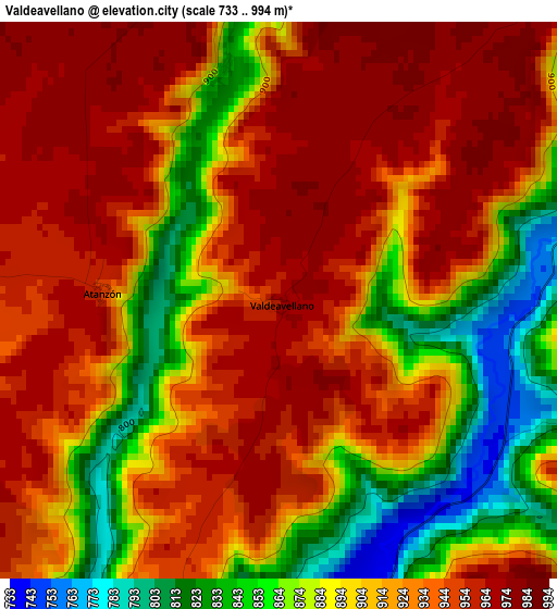 Valdeavellano elevation map