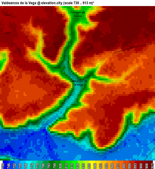 Valdearcos de la Vega elevation map