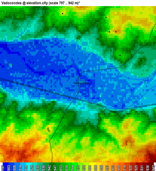 Vadocondes elevation map