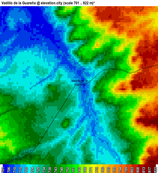 Vadillo de la Guareña elevation map