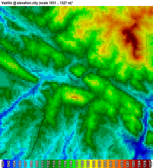 Vadillo elevation map