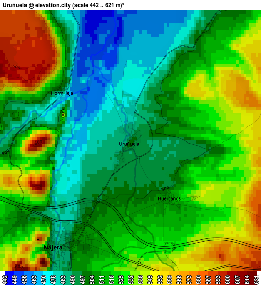 Uruñuela elevation map