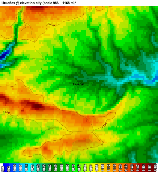 Urueñas elevation map