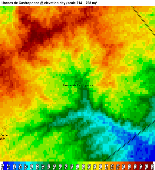 Urones de Castroponce elevation map