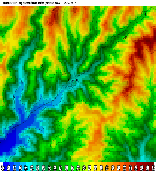 Uncastillo elevation map