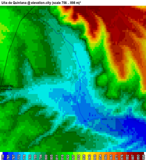 Uña de Quintana elevation map