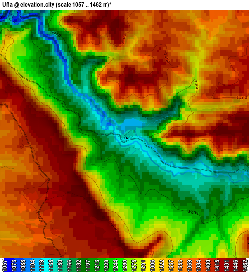 Uña elevation map