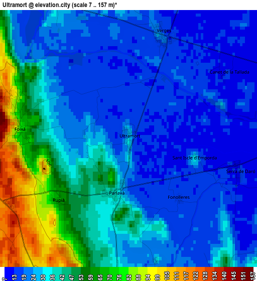 Ultramort elevation map