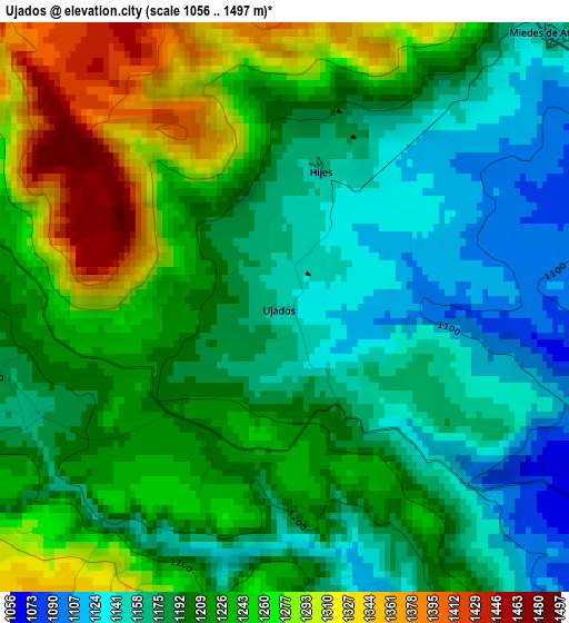 Ujados elevation map