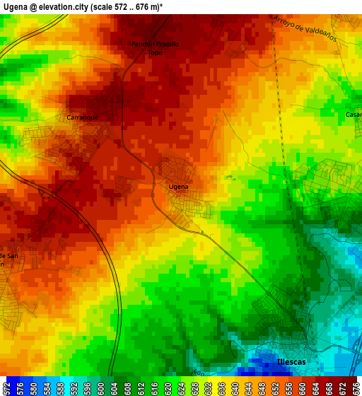 Ugena elevation map