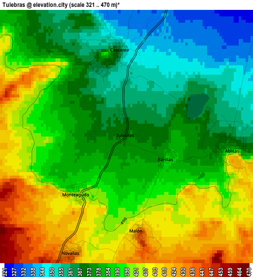 Tulebras elevation map