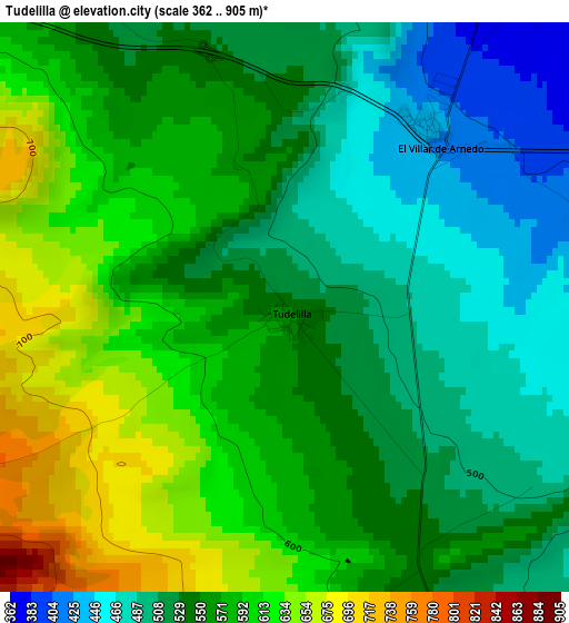 Tudelilla elevation map