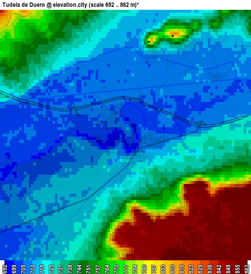 Tudela de Duero elevation map