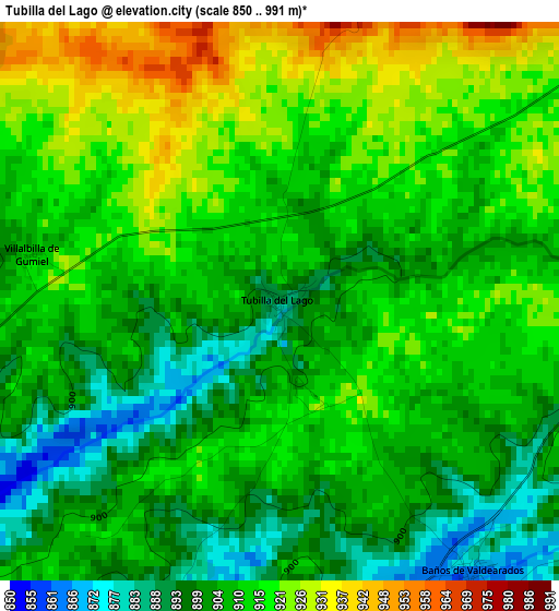 Tubilla del Lago elevation map