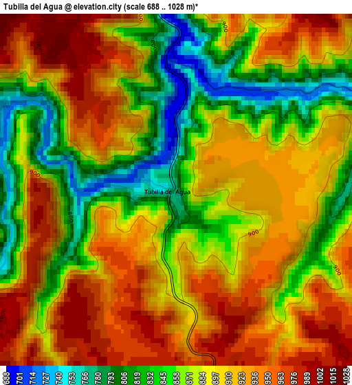 Tubilla del Agua elevation map