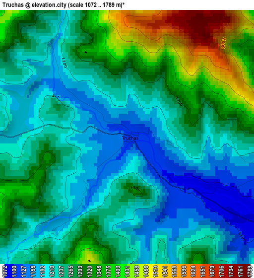 Truchas elevation map