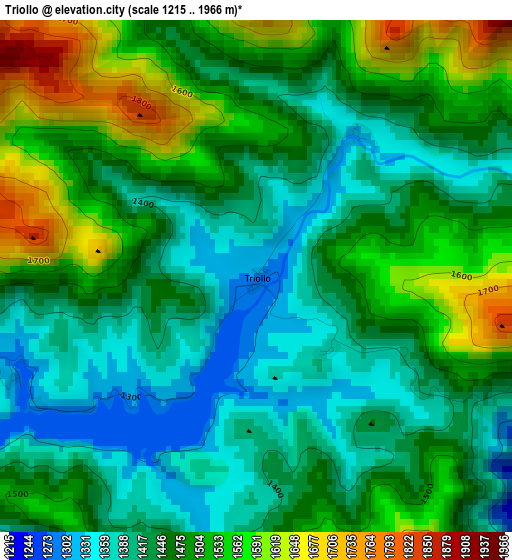 Triollo elevation map