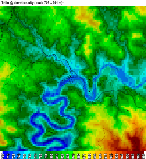 Trillo elevation map