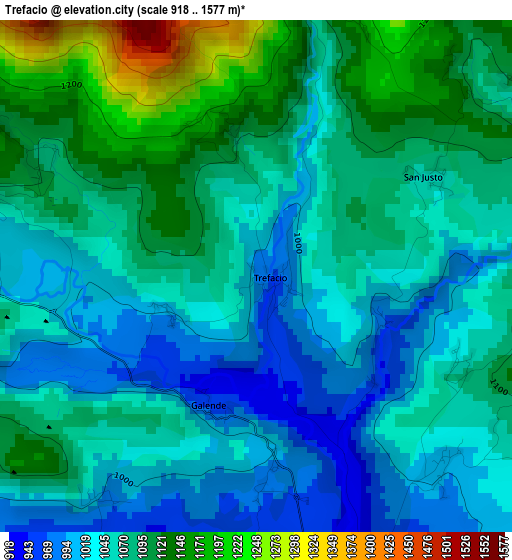 Trefacio elevation map