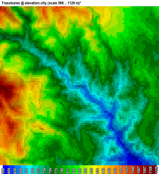 Trasobares elevation map