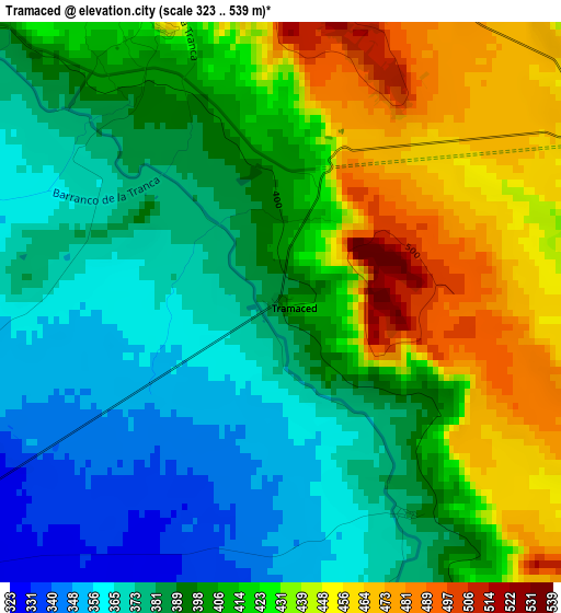 Tramaced elevation map