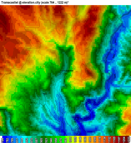 Tramacastiel elevation map