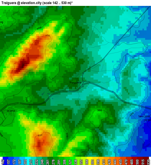 Traiguera elevation map