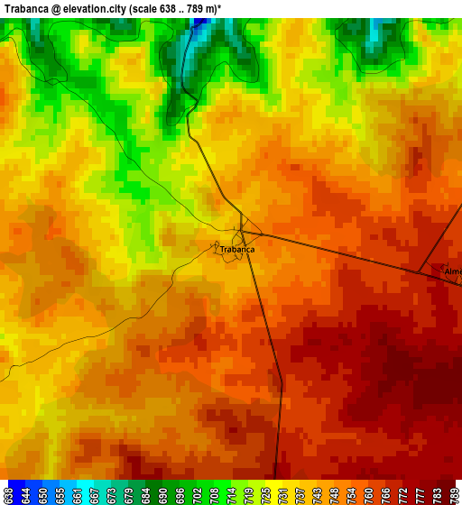 Trabanca elevation map