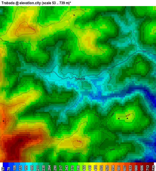 Trabada elevation map