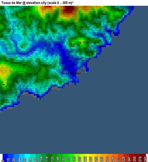 Tossa de Mar elevation map