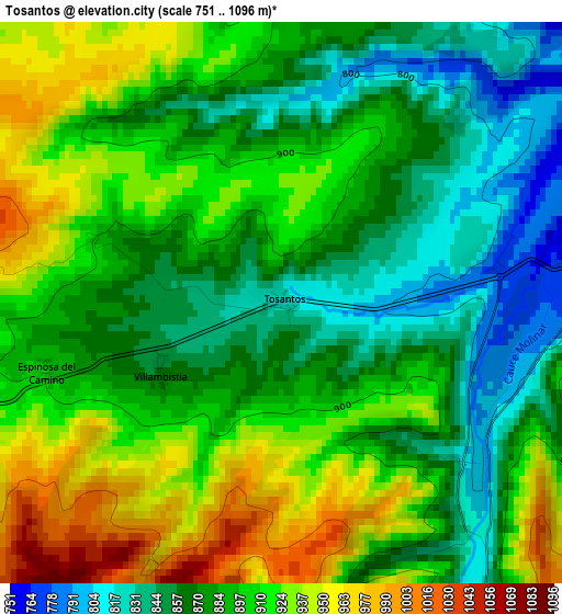 Tosantos elevation map