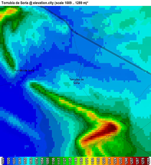 Torrubia de Soria elevation map