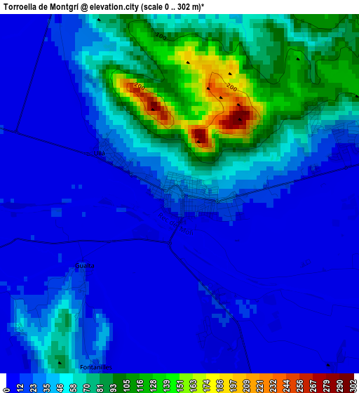 Torroella de Montgrí elevation map