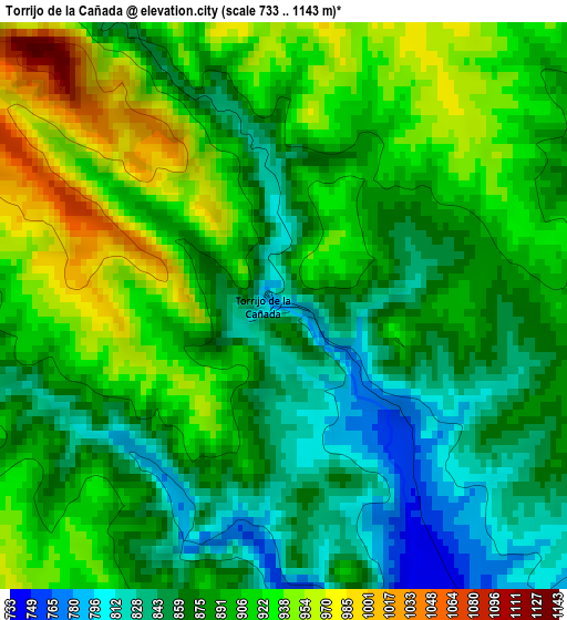 Torrijo de la Cañada elevation map