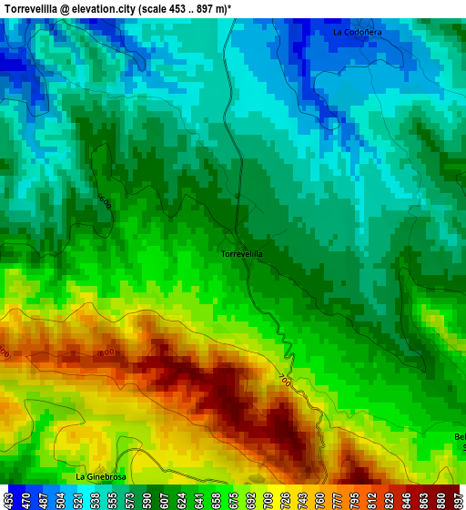 Torrevelilla elevation map